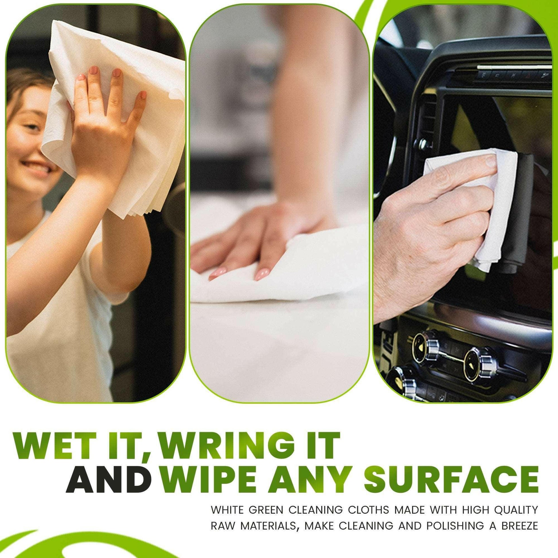 4 Pack - White Green Cloth - TheWhiteGreenCloth