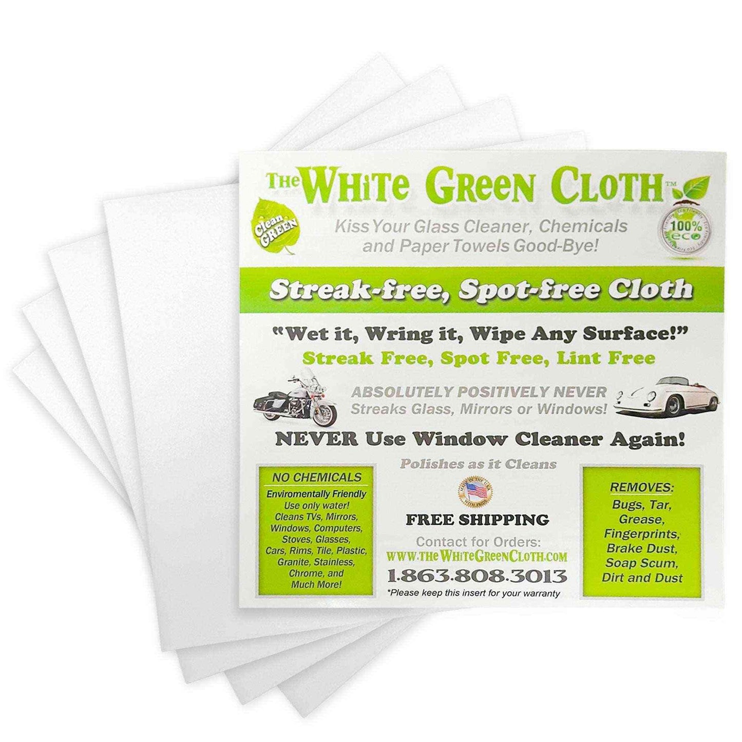 Streak free cleaning cloths in a 4 pack, eco-friendly reusable cleaning cloths for spotless surfaces.